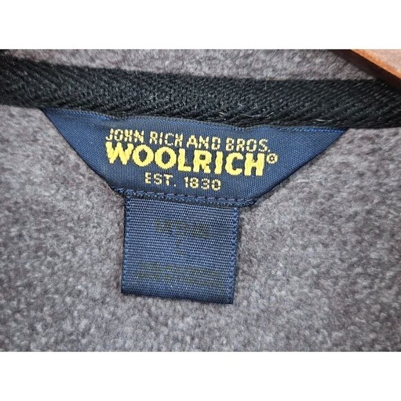 Woolrich Fleece Vest Mens Sz Large Grey Pockets Logo Full Zip Outdoors Hiking - Picture 5 of 8